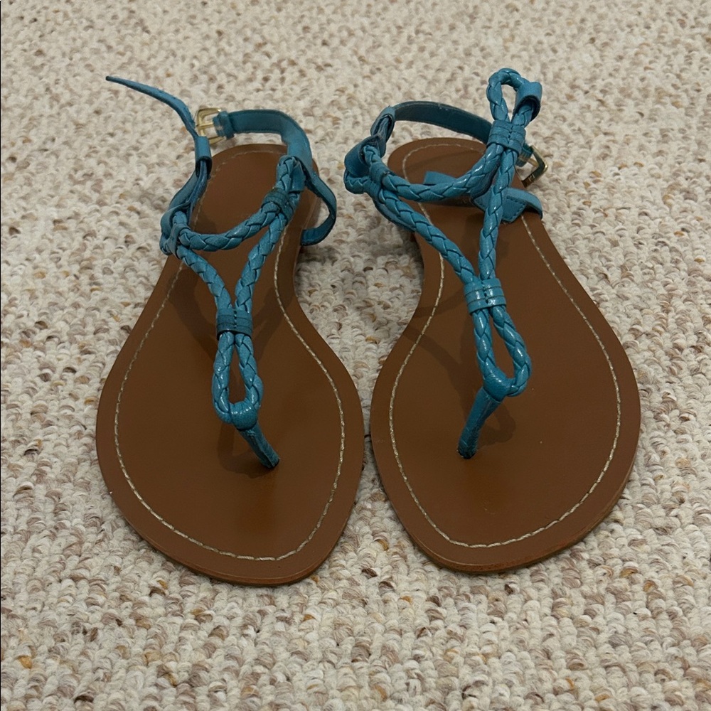 Lauren Ralph Lauren Teal Braided Sandals